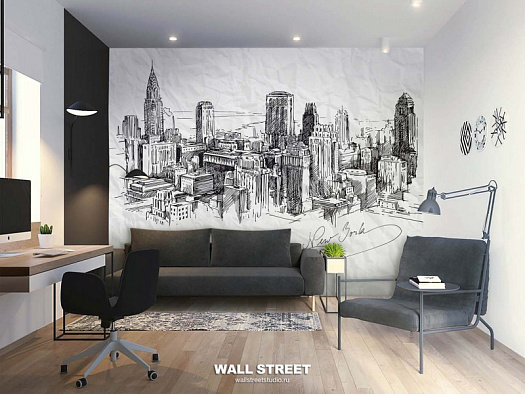Фотообои в интерьере артикул Urban 6, URBAN, Wall street