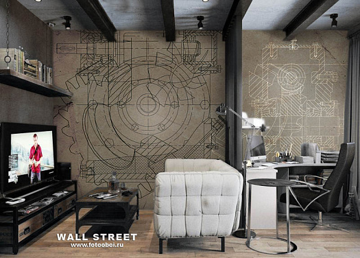 Фотообои в интерьере артикул Induction 1, INDUCTION, Wall street Фотообои в интерьере артикул Induction 1, INDUCTION, Wall street